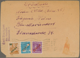 Berlin: 1949, 6 Pfg. Und 20 Pfg. Rotaufdruck Zusammen Mit 10 Pfg. Grünaufdruck A - Lettres & Documents