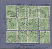 Berlin: 1949, Bauten I, 10 Pfg. Grün Rollenmarke, Zwölf Werte Auf Postsparkarten - Altri & Non Classificati