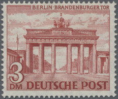 Berlin: 1949, 3 DM Bauten Mit FALLENDEM WASSERZEICHEN, Postfrisches Luxusstück D - Unused Stamps