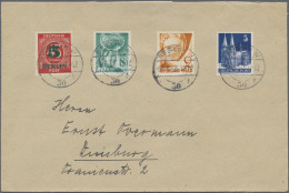 Berlin: 1950, 5 Pf Grünaufdruck Berlin, 2 Pf Rheinland-Pfalz, 5 Pf Bizone Kölner - Cartas & Documentos