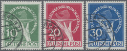 Berlin: 1949, 10 Pf. - 30 Pf. Währungsgeschädigte, Komplett, Gestempelt, Gepr. S - Oblitérés