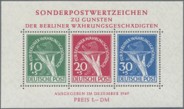 Berlin: 1949, Währungs-Block Postfrisch, Unsigniert, Leicht Bügig. (Mi. 950,- €) - Neufs