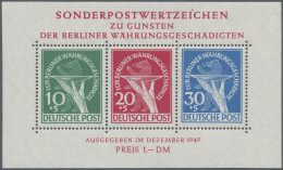 Berlin: 1949, Postfrischer Währungsgeschädigtenblock, Dabei Der 30 Pf Wert Mit D - Nuevos