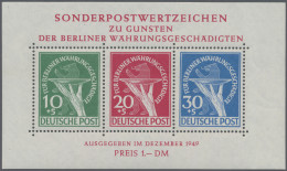 Berlin: 1949, Währungsgeschädigte Blockausgabe Mit Plattenfehler II, (Bruch Im C - Neufs