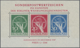 Berlin: 1949, Währungs-Block Mit Plattenfehlern 68 I "Gebrochenes C" Und 70 I "S - Neufs