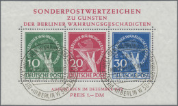 Berlin: 1949, Währungsgeschädigten-Block Mit Ersttags-Sonderstempel, Foto-Attest - Oblitérés