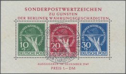 Berlin: 1949, Währungsgeschädigten-Block Mit Sonderstempel "Gründung Der Oberpos - Oblitérés