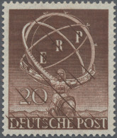 Berlin: 1950, 20 Pf ERP Im Postfrischen, Gezähnten Probedruck In Schwärzlichgelb - Neufs