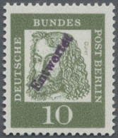 Berlin: 1961 'A. Dürer' 10 Pf. Mit Diag. Aufdruck "Entwertet", Eine Einzelmarke - Storia Postale