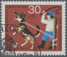 Berlin: 1972, 30+15 Pfg "Tiere Nicht Schlagen!", Farben Blaugrün, Kobalt Und Mag - Oblitérés