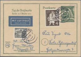 Berlin - Ganzsachen: 1951, 10 Pfg. Tag Der Briefmarke, Ganzsachenkarte Mit Zusat - Autres & Non Classés