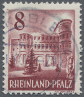 Französische Zone - Rheinland Pfalz: 1949, Freimarke 8 Pf 'Porta Nigra' Karminbr - Altri & Non Classificati