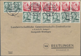 Französische Zone - Württemberg: 1948, 12 Pfg. Bläulichgrün (8) Und 24 Pfg. Dunk - Autres & Non Classés