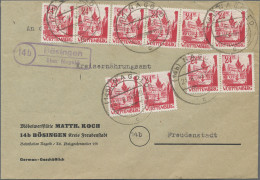 Französische Zone - Württemberg: 1948, 24 Pfg. Dunkelrosa, Zehn Werte (teils In - Sonstige & Ohne Zuordnung