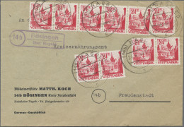 Französische Zone - Württemberg: 1948, 24 Pfg. Dunkelrosa, Zehn Werte (teils In - Other & Unclassified