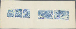 Saarland (1947/56): 1947, Freimarken Saar I, Probedruckbogen 75 Pfg.+24 Pfg.+12 - Unused Stamps