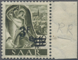 Saarland (1947/56): 1947, Aufdruck-Abart "3 F" Statt "2 F." Auf 12 Pfg. Mit Wass - Neufs