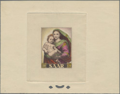 Saarland (1947/56): 1954, 10 Fr. Madonna Als Mehrfarbiger Ministerblock Auf Kart - Nuevos