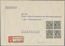 Bizone: 1946, AM-Post Deutscher Druck 1 Pf Im Viererblock Auf Portogerechtem R-B - Altri & Non Classificati