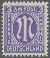 Bizone: 1945, 3 Pf AM-Post Deutscher Druck, Dunkelbläulichviolett, Gez. 11½, Alf - Altri & Non Classificati