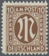 Bizone: 1945, 10 Pf AM Post Deutscher Druck, Orangebraun Auf Alfelder Papier, Ge - Andere & Zonder Classificatie