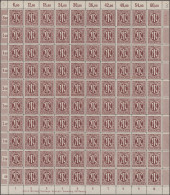 Bizone: 1945, AM-Post 60 Pf Karminbraun, Kompletter Postfrischer Bogen Typ 1 Mit - Altri & Non Classificati