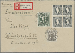 Bizone: 1946, 1 RM AM-Post Gez. L11:11½, Papier Z Mit ZuF Auf Tarifgerechtem R-B - Sonstige & Ohne Zuordnung