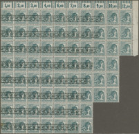 Bizone: 1948, Bandaufdruck Auf Arbeiter, 12 Pfg. Grau Im Bogenteil Zu 71 Marken - Altri & Non Classificati