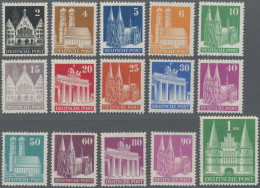 Bizone: 1948, Bauten Eng Gezähnt, Komplette Ausgabe (15 Werte) Postfrisch, Gute - Altri & Non Classificati