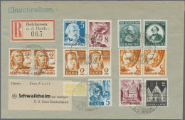 Bizone: 1949, 2 Pf Bauten Und Verschiedene Freimarken Aus Baden, Rheinland-Pfalz - Autres & Non Classés