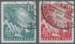 Bundesrepublik Deutschland: 1949, Bundestag 10 (Pf) Mit Plattenfehler: Gebrochen - Gebruikt