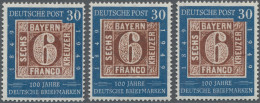 Bundesrepublik Deutschland: 1949, 30 Pfg. 100 Jahre Deutsche Briefmarken 3 Marke - Ongebruikt