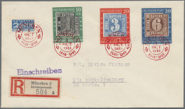 Bundesrepublik Deutschland: 1949, 100 Jahre Deutsche Briefmarken, Dekorativer Ei - Brieven En Documenten