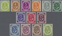 Bundesrepublik Deutschland: 1951, Posthorn, 2 Pfg. Bis 40 Pfg., 60 Pfg. Und 90 P - Unused Stamps