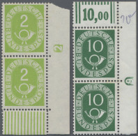 Bundesrepublik Deutschland: 1951, Posthorn 2 Pfg. Senkr. Paar, Eckrand UR Mit Dr - Nuevos