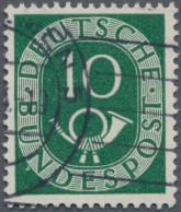 Bundesrepublik Deutschland: 1951, Posthorn 10 Pfg. Mit Selt. Wasserzeichen 4 Vb, - Usados