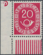 Bundesrepublik Deutschland: 1951, Posthorn 20 Pfg., Eckrand Unten Links Mit Druc - Neufs