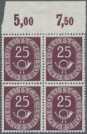 Bundesrepublik Deutschland: 1951, 25 Pf. Posthorn Im Postfrischen 4er-Block Vom - Ongebruikt