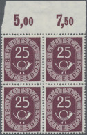 Bundesrepublik Deutschland: 1951, 25 Pf. Posthorn Im Postfrischen 4er-Block Vom - Unused Stamps