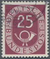 Bundesrepublik Deutschland: 1951, Posthorn 25 Pfg., Gestempelt, Mit Plattenfehle - Gebruikt