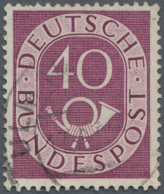 Bundesrepublik Deutschland: 1951, Posthorn 40 Pfg. Gestempelt Mit Plattenfehler - Usati