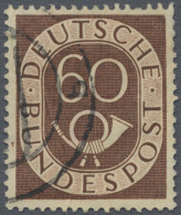 Bundesrepublik Deutschland: 1951, Posthorn 60 Pfg. Mit Plattenfehler "zwei Fleck - Usados