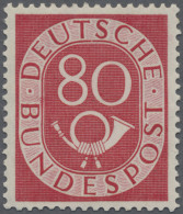 Bundesrepublik Deutschland: 1951, Posthorn 80(Pf) Mit Plattenfehler "Feder" Stri - Unused Stamps