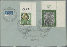 Bundesrepublik Deutschland: 1951, 10 Pf Marienkirche Aus Der Rechten Oberen Ecke - Lettres & Documents