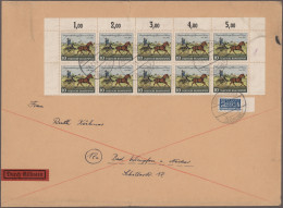 Bundesrepublik Deutschland: 1952, 10 Pf Thurn & Taxis, Dekorative Vielfachfranka - Storia Postale