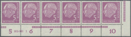 Bundesrepublik Deutschland: 1960, 5 Pf Heuss Lumogen Im Postfrischen 6er-Unterra - Unused Stamps