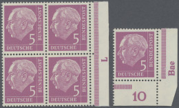 Bundesrepublik Deutschland: 1960, Heuss Lumogen, 5 Pfg. Aus Der Bogenecke Rechts - Ungebraucht