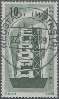 Bundesrepublik Deutschland: 1956, Europa 10(Pf) Schwärzlichgrün Mit Abart "Wasse - Used Stamps