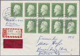 Bundesrepublik Deutschland: 1958, 10 Pf Schulze-Delitzsch, Dekorative Vielfachfr - Briefe U. Dokumente