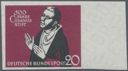 Bundesrepublik Deutschland: 1958, 20 Pf Cusanusstift Ungezähnt, Postfrisches Pra - Unused Stamps